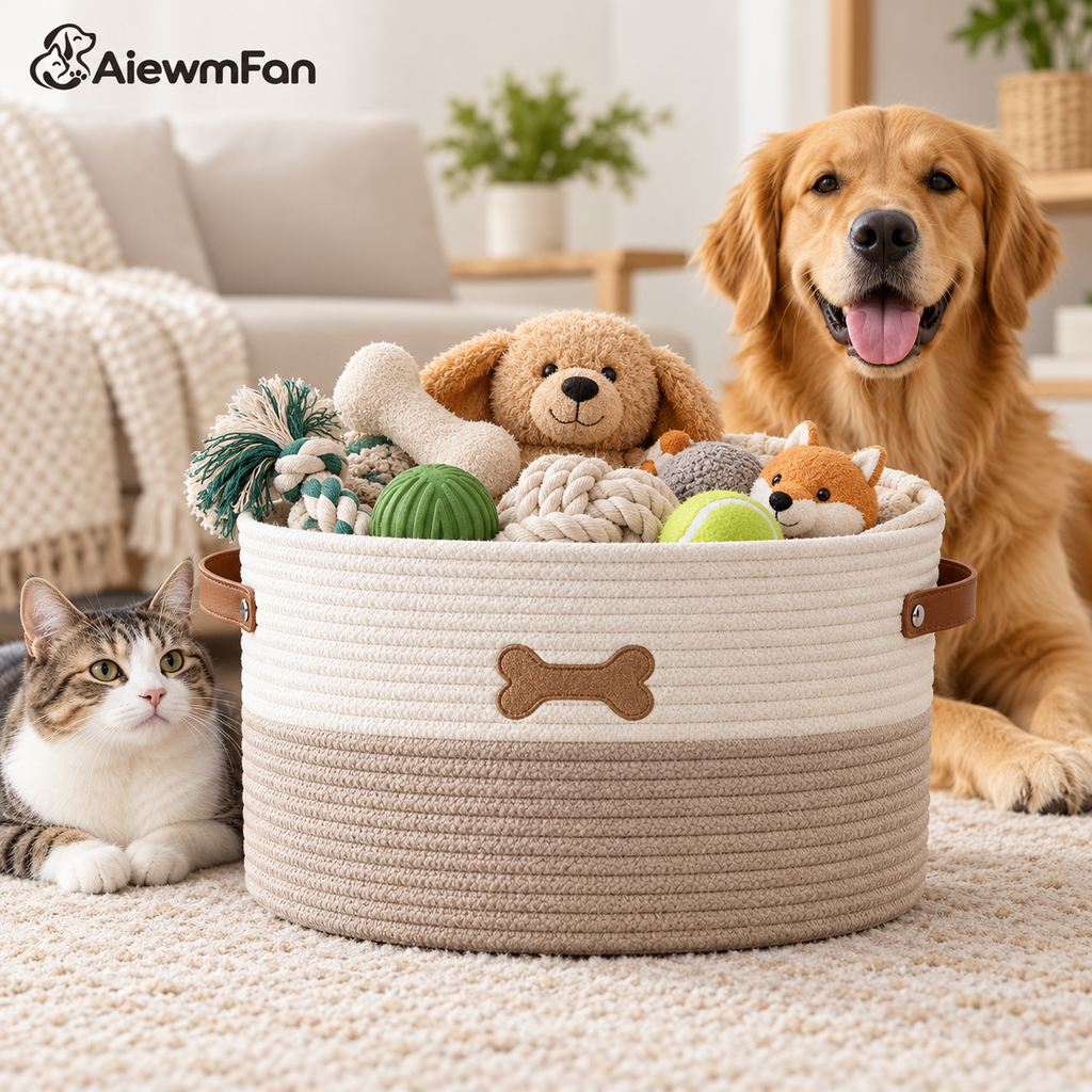 AiewmFan™ Woven Pet Toy Storage Basket