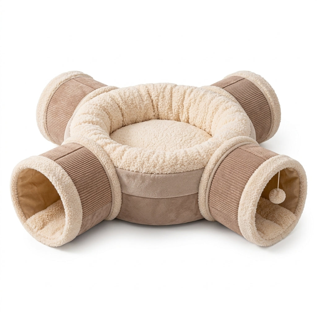 AiewmFan™ Plush Cat Tunnel Lounge Bed