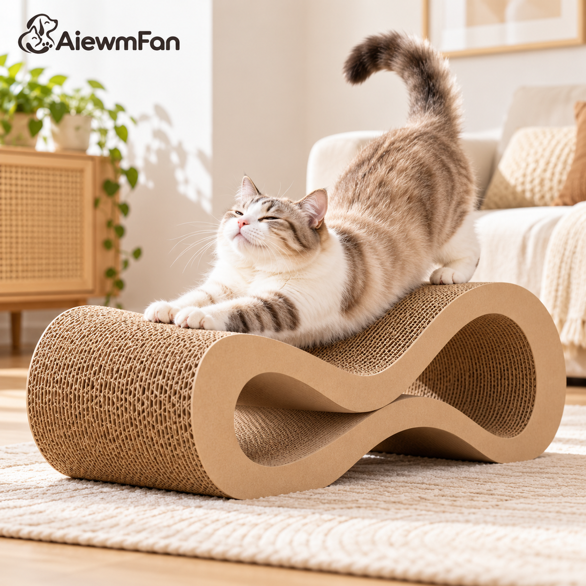 AiewmFan™ Wave Cardboard Cat Scratcher Lounge