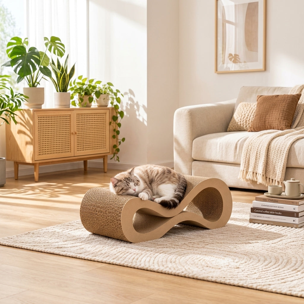 AiewmFan™ Wave Cardboard Cat Scratcher Lounge