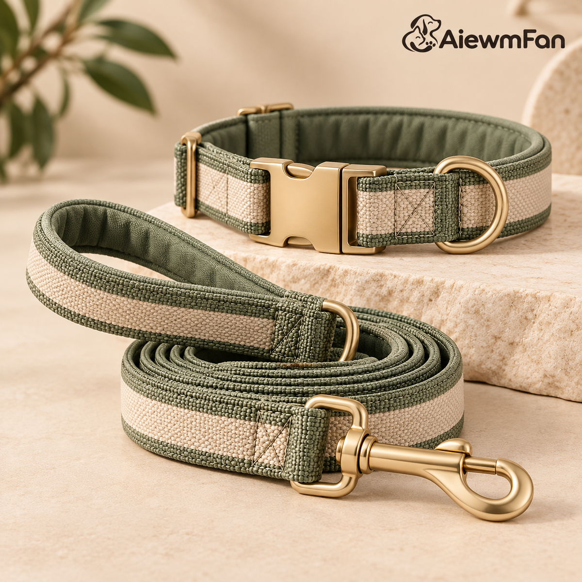 AiewmFan™ Padded Collar & Leash Set
