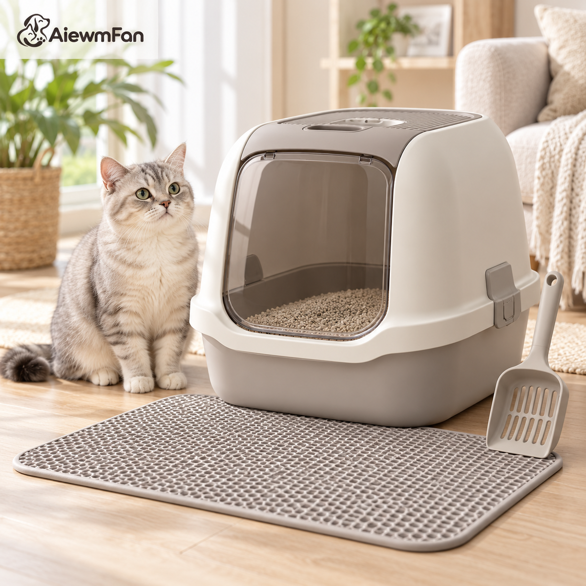 AiewmFan™ Enclosed Cat Litter Box Set