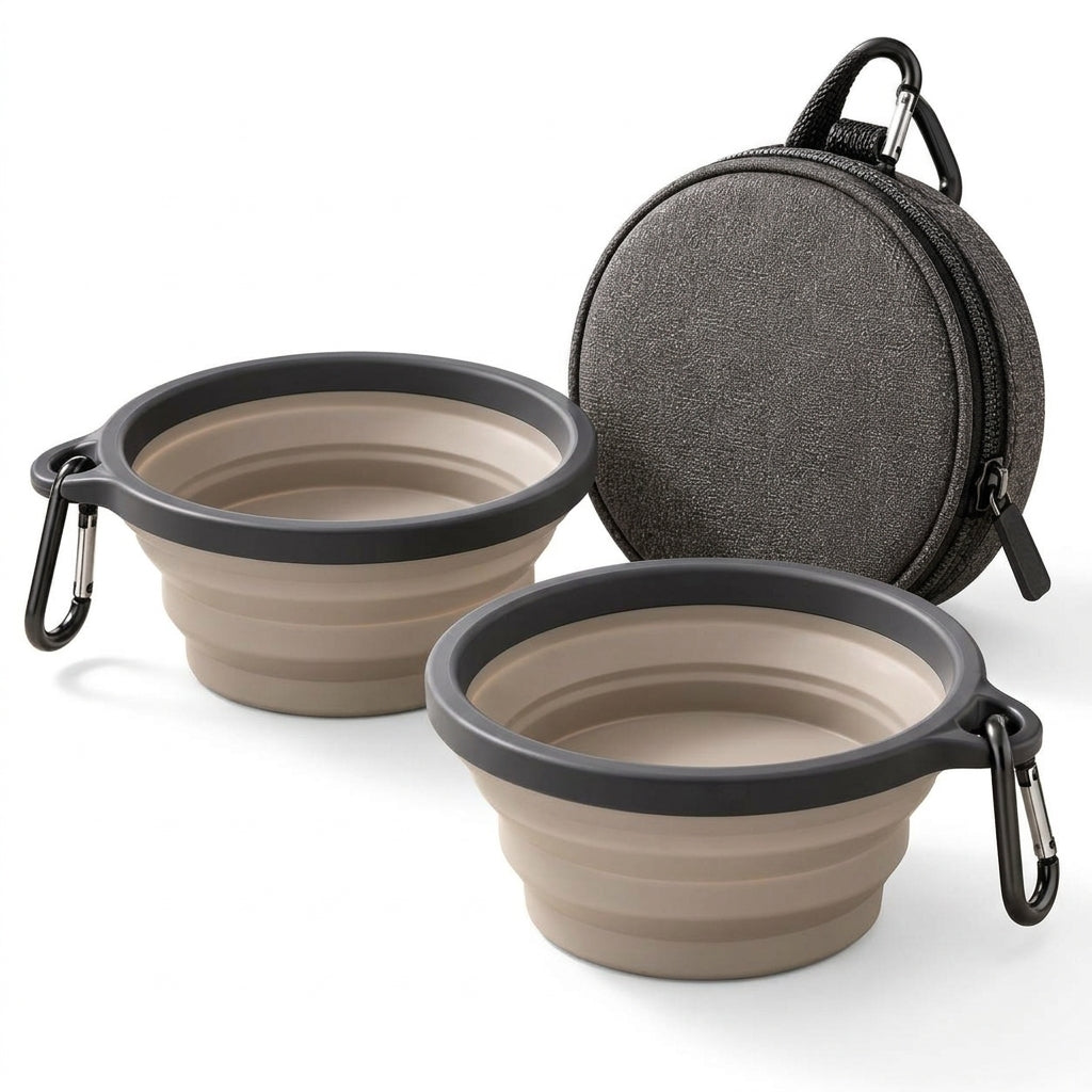 AiewmFan™ Collapsible Travel Pet Bowl Set