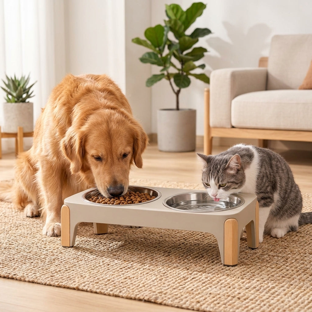 AiewmFan™ Elevated Double Pet Feeder